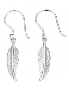 Boucle d'oreille plume en argent 925