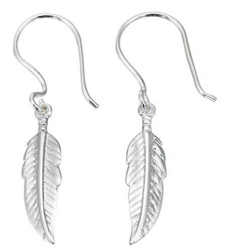 Boucle d'oreille plume en argent 925