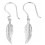 Boucle d'oreille plume en argent 925