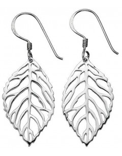 Boucle d'oreille feuille en argent 925