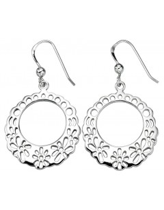 Boucle d'oreille fleurs en argent 925