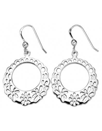 Boucle d'oreille fleurs en argent 925