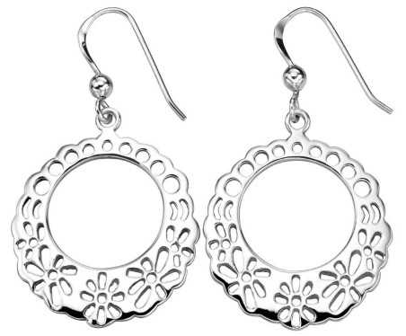 Boucle d'oreille fleurs en argent 925/1000