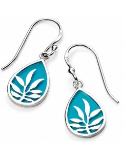 Boucle d'oreille couleur turquoise en argent 925/1000