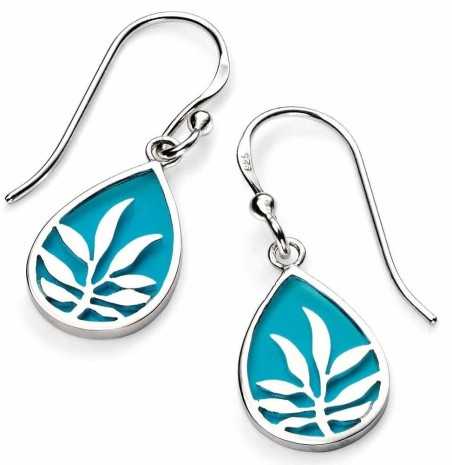 Boucle d'oreille couleur turquoise en argent 925/1000