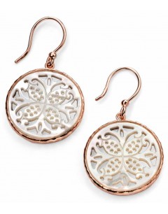 Boucle d'oreille motifs nacre plaqué or rose en argent 925/1000