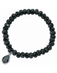 Bracelet stretch onyx et zirconia en argent 925/1000