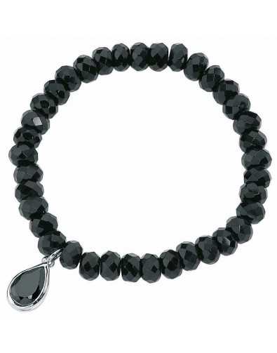 Bracelet stretch onyx et zirconium en argent 925