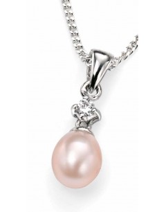 Collier perle et zirconia en argent 925/1000