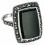 Bague onyx et marcassite en argent 925