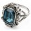 Bague comtesse en cristal de Swarovski® bleue marine en argent 925