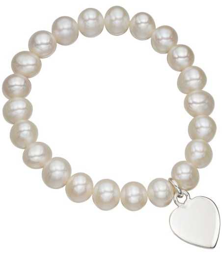 Mon-bijou - D4683 - Bracelet stretch heart and perle en argent 925/1000