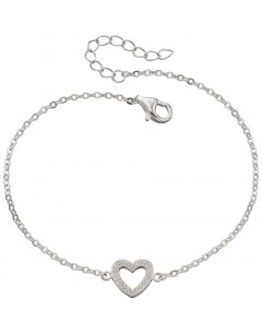 Mon-bijou - D4684 - Bracelet stretch heart and zirconia en argent 925/1000