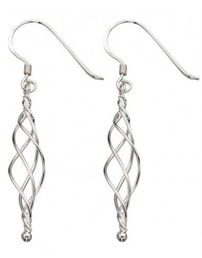 Boucle d'oreille torsadé chic et tendance en argent 925