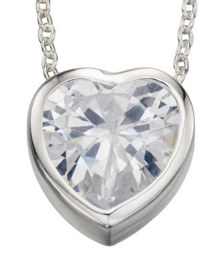 Mon-bijou - D3843 - Collier chic coeur en argent 925/1000