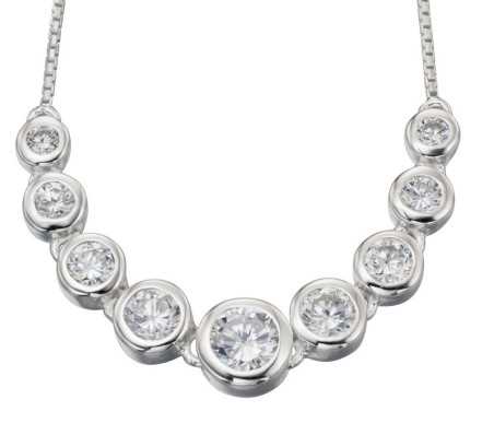 Mon-bijou - D3863t - Collier chic zirconia en argent 925/1000