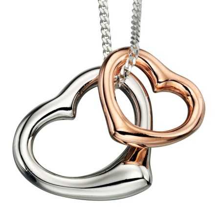 Mon-bijou - D4172 - Collier chic coeur plaqué or en argent 925/1000