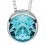 Collier chic zirconium rond bleu ciel en argent 925