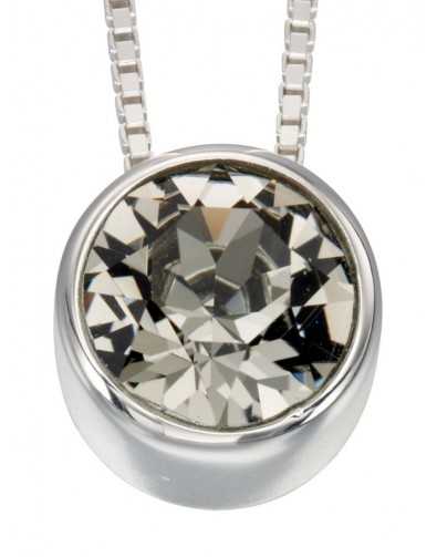 Collier chic zirconium rond gris en argent 925