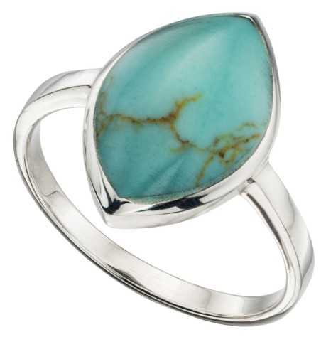 Bague chic turquoise en argent 925