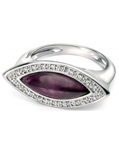 Mon-bijou - D3356 - Bague très classe améthyste et zirconium en argent 925/1000