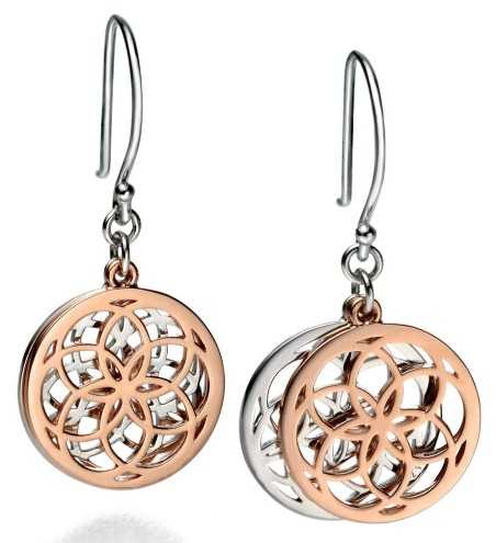 Mon-bijou - D4800 - Boucle d'oreille plaqué Or rose en argent 925/1000