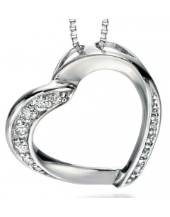 Mon-bijou - D4324c - Collier coeur zirconium en argent 925/1000