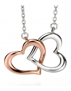 Mon-bijou - D3722 - Collier coeur plaqué Or rose en argent 925/1000