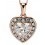 Mon-bijou - D4312 - Collier coeur plaqué Or rose et zirconium en argent 925/1000