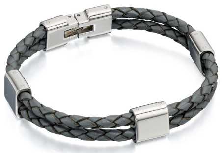 Bracelets chic cuir de vachette véritable en acier inoxydable