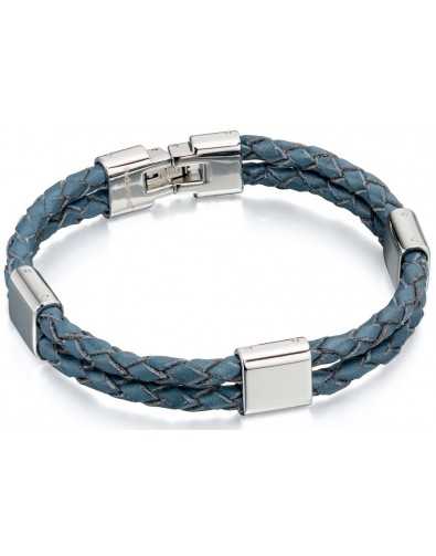 Bracelet chic cuir de vachette en acier inoxydable