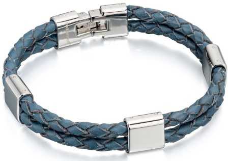 Bracelet chic cuir de vachette en acier inoxydable