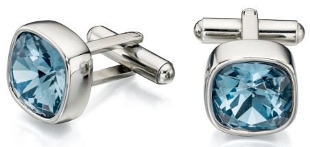 Mon-bijou - D504 - Bouton de manchette cristal Swarovski en acier inoxydable
