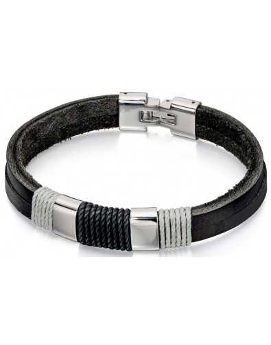 Bracelet chic cuir en acier inoxydable