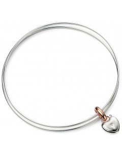 Mon-bijou - D4632 - Bracelet coeur plaqué Or rose en argent 925/1000