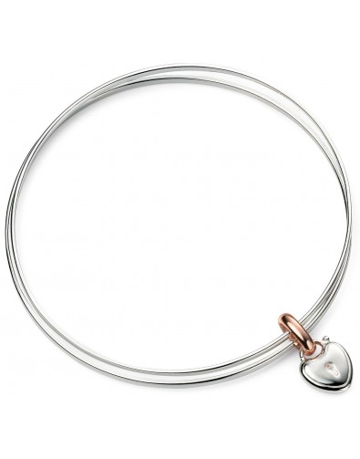 Mon-bijou - D4632 - Bracelet coeur plaqué Or rose en argent 925/1000
