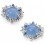 Mon-bijou - D4881 - Boucle d'oreille chat blue et zirconium en argent 925/1000