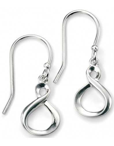 Boucle d'oreille tendance infini en argent 925