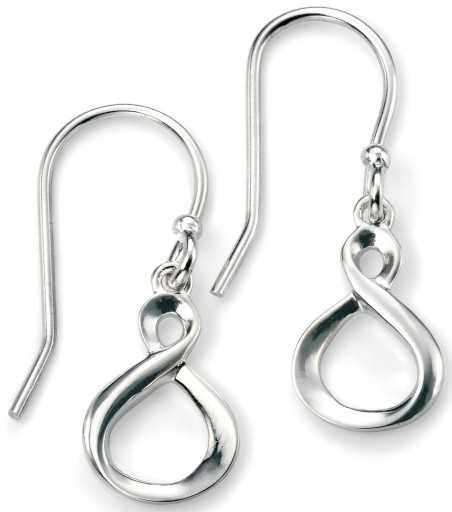 Boucle d'oreille tendance infini en argent 925