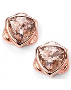 Mon-bijou - D4915 - Boucle d'oreille triangle plaqué Or rose en cristal de Swarovski en argent 925/1000