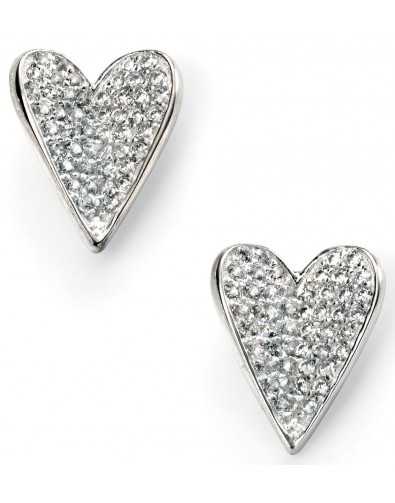 Boucle d'oreille coeur tendance zirconium en argent 925