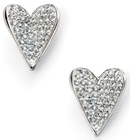 Mon-bijou - D5095 - Boucle d'oreille coeur tendance zirconium en argent 925/1000