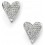 Boucle d'oreille coeur tendance zirconium en argent 925