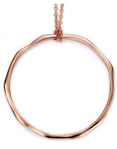 Mon-bijou - D3748 - Collier tendance cercle plaqué Or rose en argent 925/1000