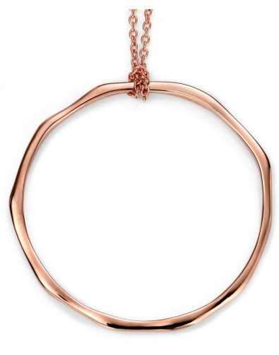 Collier tendance cercle plaqué Or rose en argent 925