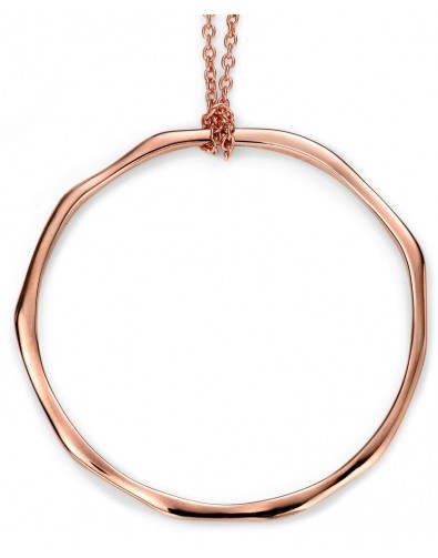Mon-bijou - D3748 - Collier tendance cercle plaqué Or rose en argent 925/1000