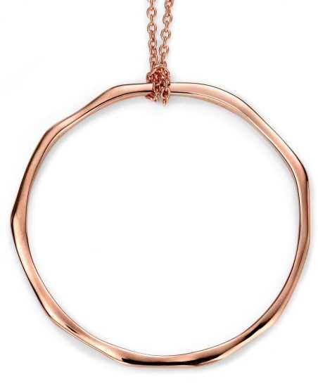 Collier tendance cercle plaqué Or rose en argent 925