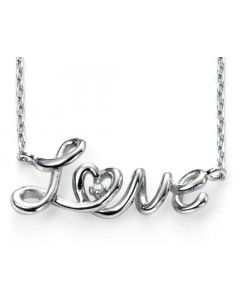 Mon-bijou - D3806 - Collier Love plaqué rhodium en argent 925/1000