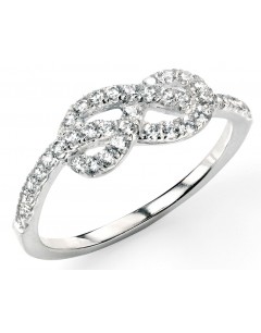 Mon-bijou - D3306 - Bague tendance infini zirconium en argent 925/1000