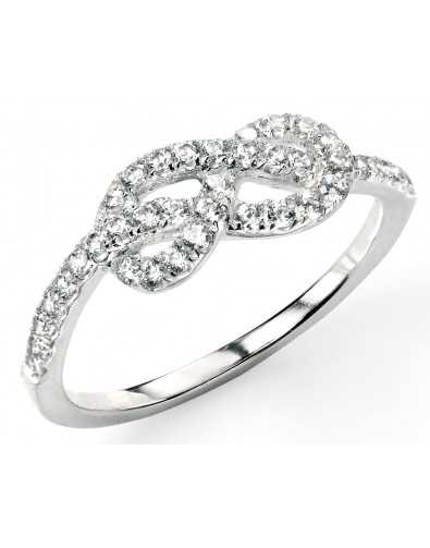 Bague tendance infini zirconium en argent 925